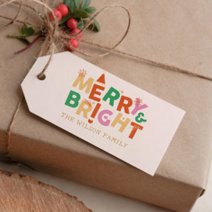 Etiqueta Para Presente Feliz e Natal Brilhante