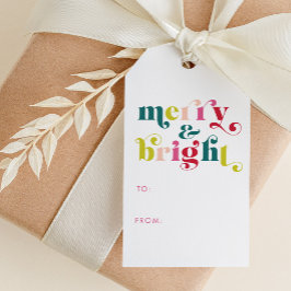 Etiqueta Para Presente Feliz e Natal Brilhante com vários cores