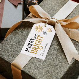 Etiqueta Para Presente Feliz elegante e Natal brilhante