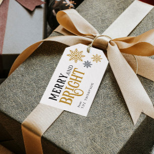 Etiqueta Para Presente Feliz elegante e Natal brilhante