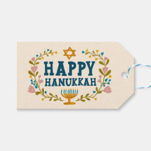 Etiqueta Para Presente FELIZ Feriado floral judeu HANUKKAH PARA DE