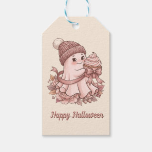 Etiqueta Para Presente Feliz Halloween Cute Autumn Colheita Fantasma&Cupc
