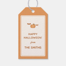 Feliz Halloween Da" Etiqueta de Presente de Famíli