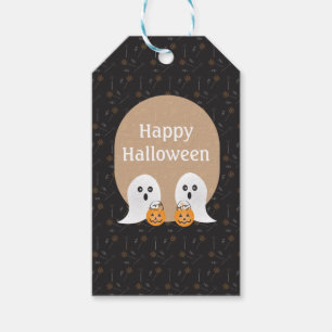 Etiqueta Para Presente Feliz Halloween, Fantasmas, Tráfico Ou Tratamento