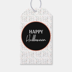 Etiqueta Para Presente Feliz Halloween Ghost Candy Mand Lettering Doodle