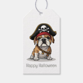 Etiqueta Para Presente Feliz Halloween Pirate English Buldogue