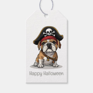 Etiqueta Para Presente Feliz Halloween Pirate English Buldogue