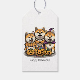 Etiqueta Para Presente Feliz Halloween Shiba Inu Dogs