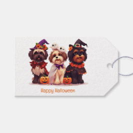 Etiqueta Para Presente Feliz Halloween Shih Tzu Dogs
