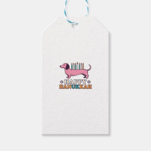 Etiqueta Para Presente Feliz Hanukkah Dachshund Menorah Camisa de Cachorr
