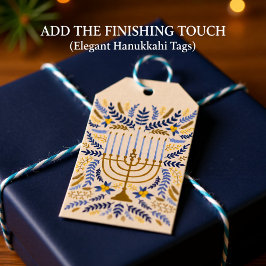 Etiqueta Para Presente Feliz Hanukkah Festivo Menorah Gift Tags