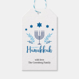 Etiqueta Para Presente Feliz Hanukkah Menorah Storas Festivas