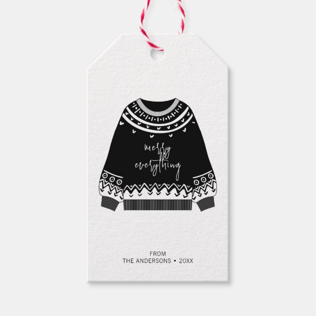 Etiqueta Para Presente Feliz Moderna Tudo Feriado de Natal (Frente)