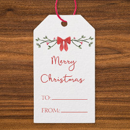 Etiqueta Para Presente Feliz Natal Arco Vermelho Coquette Chic Personaliz