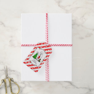 Etiqueta Para Presente Feliz Natal Árvore 2 Poodle (branco)