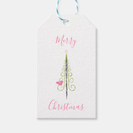 Etiqueta Para Presente Feliz Natal - Árvores de Natal Modernas - Teal Ros