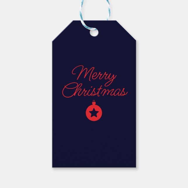 Etiqueta Para Presente Feliz Natal Black Rock Blue Clássico Único (Frente)