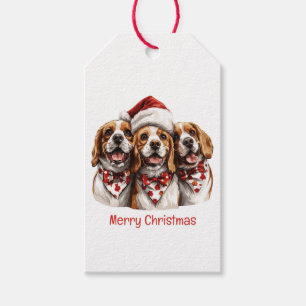 Etiqueta Para Presente Feliz Natal Cachorros de Beagle