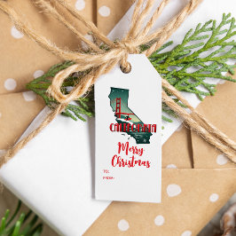 Etiqueta Para Presente Feliz Natal Califórnia Retro Natal Feriado