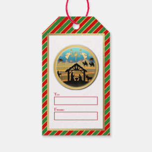 Etiqueta Para Presente Feliz Natal, Cena da Natividade Jesus