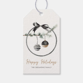 Etiqueta Para Presente Feliz Natal Chic Preto Dourado Enfeite de Natal