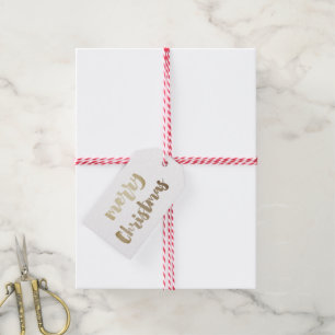 Etiqueta Para Presente Feliz Natal com Letra Dourada Moderna