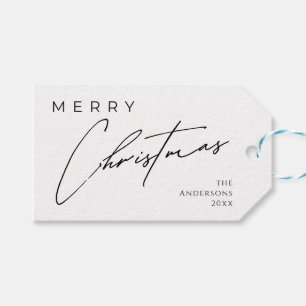 Etiqueta Para Presente Feliz Natal com Letra Manuscrita Moderna e Elegant