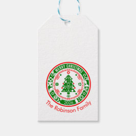 Etiqueta Para Presente Feliz Natal com nome de família