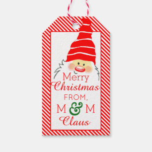 Etiqueta Para Presente Feliz Natal com Papai Noel bonito