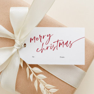 Etiqueta Para Presente Feliz Natal com Script Minimalista Simples