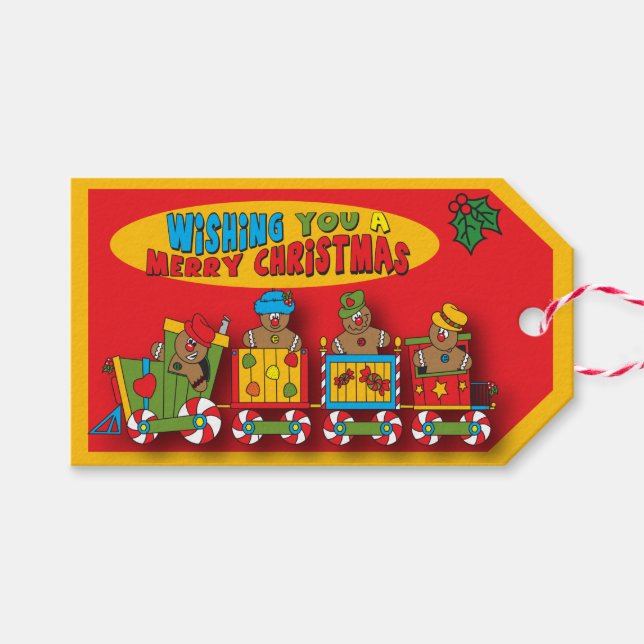 Etiqueta Para Presente Feliz Natal - Comboio Gingerpão (Frente (horizontal))