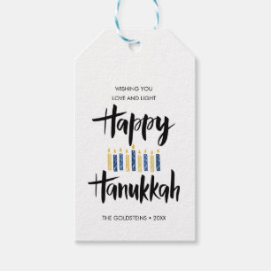 Etiqueta Para Presente Feliz Natal das velas de Hanukkah