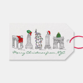 Etiqueta Para Presente Feliz Natal do Feriado de Nova Iorque da NYC