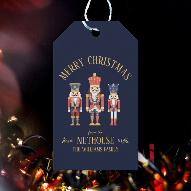 Etiqueta Para Presente Feliz Natal do Nuthouse Nutcracker (Criador carregado)
