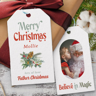 Etiqueta Para Presente Feliz Natal do Papai Noel Foto em Pastilha Arredon