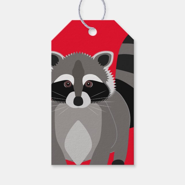 Etiqueta Para Presente Feliz Natal do Raccoon Day Racoon (Frente)