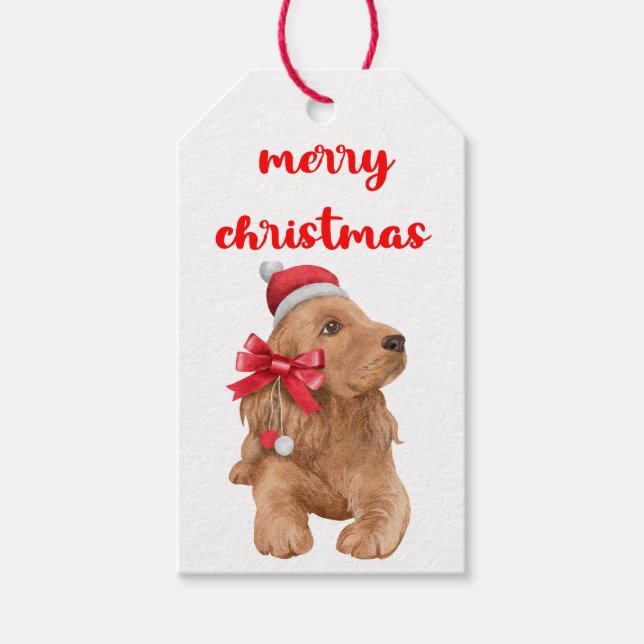 Etiqueta Para Presente Feliz Natal Doggy (Frente)
