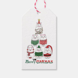 Etiqueta Para Presente Feliz Natal dos Gatos Amantes de Gatos Festivo Nat