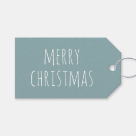 Etiqueta Para Presente Feliz Natal | Dusty Teal Minimalist Holiday