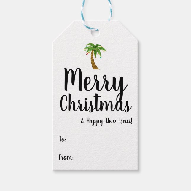 Etiqueta Para Presente Feliz Natal e Etiqueta de presente de Feliz ano no (Frente)