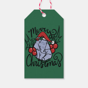 Etiqueta Para Presente Feliz Natal - Elefante - Chapéu de Papai Noel