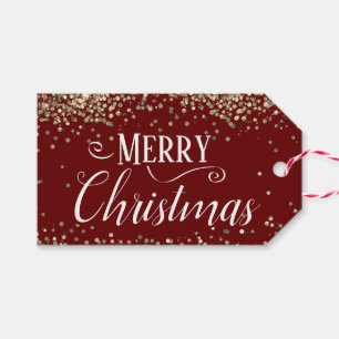 Etiqueta Para Presente Feliz Natal Elegante Glitter Gift Tags