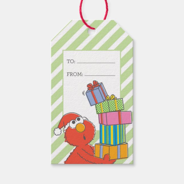 Etiqueta Para Presente Feliz Natal Elmo (Frente)