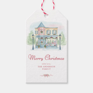 Etiqueta Para Presente Feliz Natal em Aquarela Préppy