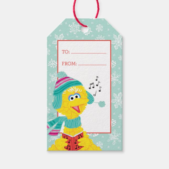 Etiqueta Para Presente Feliz Natal Escribble Big Bird (Frente)