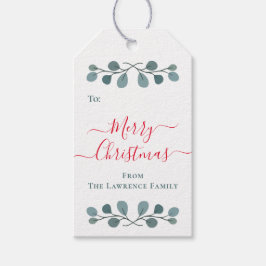 Etiqueta Para Presente Feliz Natal Eucalyptus Berries