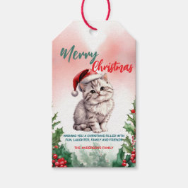 Etiqueta Para Presente Feliz Natal Feliz Gato de Gato Bonito