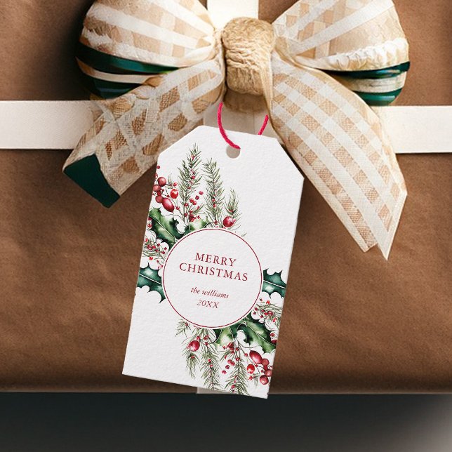 Etiqueta Para Presente Feliz Natal Feriado Russo Elegante (Criador carregado)