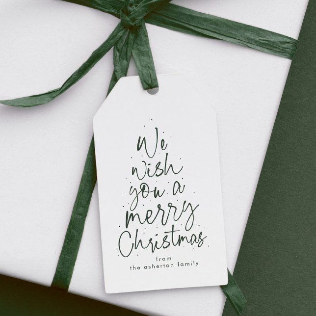 Etiqueta Para Presente Feliz Natal, feriado verde personalizado (Criador carregado)