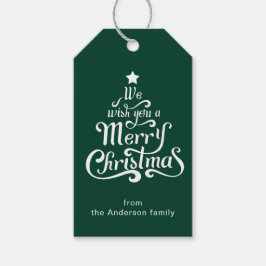 Etiqueta Para Presente Feliz Natal, feriado verde personalizado